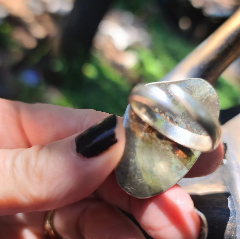 Purple agate sterling ring adjustable size - Picture 5 of 5